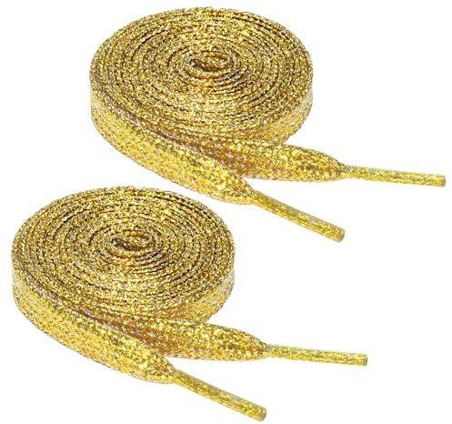 flintronic 2 Paia Lacci Piatti Glitter, Glitter Lacci per Sneakers Scarpe, Piatti per Adulti/Bambini-140cm