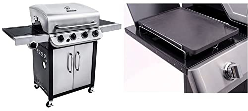 Char-Broil Convective 440S - 4 Brenner Gasgrill mit Seitenbrenner, Edelstahl & 140 515 - Gussgrillplattenaufsatz für Seitenbrenner alle Char-Broil Modelle.