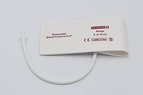 Sino-K Manguito desechable de presión arterial para recién nacidos, 8-15 cm, circunferencia de brazo con conector SCB50, paquete de 10 unidades