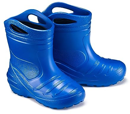ESTRO Stivali Pioggia Bambino Imbottiti - Stivali Bambino Pioggia con Fodera Stivali da Pioggia Bambino Stivaletti Pioggia Bambino Stivaletti Gomma Bambina K051 (35 EU, Blu)