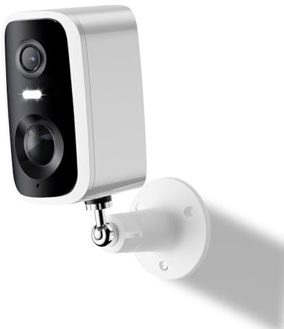 Telecamere di Sicurezza Wireless per Esterni, Visione Notturna a Colori 2K, Rilevamento del Movimento, Conversazione Bidirezionale, Alimentazione a Batteria, WiFi, Telecamera per Interni, IP65