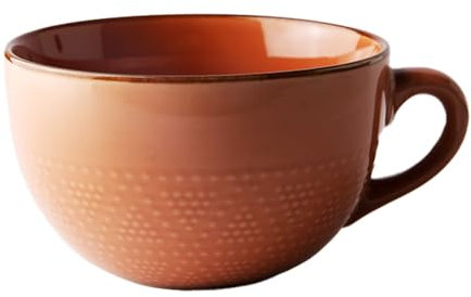 YUNXCNA Taza de Café Grande, 700 ml Taza de Café de Cerámica, Cuencos de Yogur, Tazas de Té, Tazón para Sopa de Fideos, con Asa, Apto para Cafés, té, Cereales, Leche y Postres, Rojo