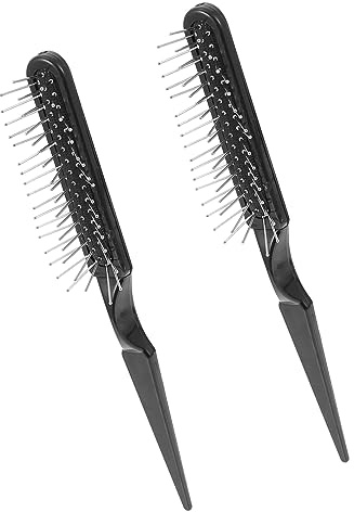 LIFKOME Spazzola per Chioma in Acciaio Inox 2 Pezzi Pettine a Coda di Topo e Airbag, Pettine per Massaggio Cuoio Capelluto, Manico per Styling Professionale e Colorazione Chioma
