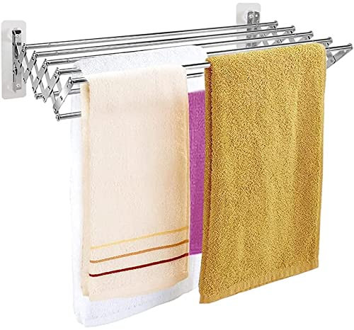 MKYOKO Porte-Serviettes Mural Extensible et Pliable en Acier Inoxydable pour Salle de Bain et Cuisine