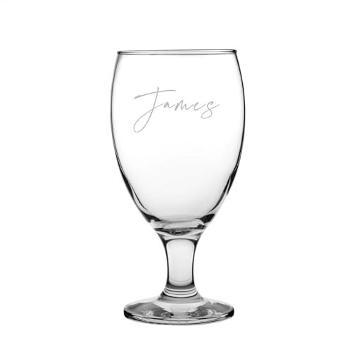 Personalised Script Font Birthday Beer Glass, Snifter Shape for Craft Beer, Cider and Ale 1 Pint