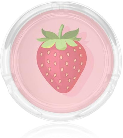 Posacenere rotondo in vetro a forma di fragola, con base antiscivolo, per casa, ufficio o esterno
