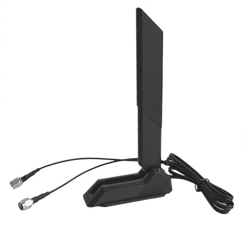 JINTAI High Gain 9dBi Tri-Band WiFi 6E Antena con Base Magnetica para MSI PC Ordenadores de Sobremesa-Cobertura Omni-Direccional 360°Soporta 2.4GHz/5.8GHz/6GHz Bluetooth Tarjetas PCI-E & WiFi 6/6E