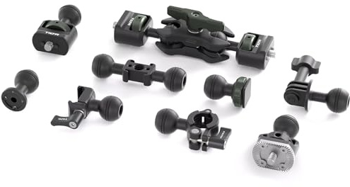 Set di bracci magici articolati 8 in 1, kit fai da te con mini braccio articolato rimovibile, con vite da 1/4-20, testa a sfera girevole a 360°, per luce LED, supporto monitor fotocamera