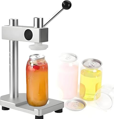 Konserveringsmaskin, Flaskförslutningsmaskin, Kommersiell Burkförslutningsmaskin, Lätt Flygplansaluminium, Behållare 250-700 Ml, Med Volymmätning, För Burkar Med En Höjd Av 91-168mm Silver