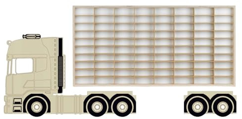 ART TWIST HOME Vetrina Vitrina Expositora para Colecciones con 80 Compartimentos | Expositor Coches Hot Wheels | Vitrina Pared 40cm x 78cm x 4cm | Expositor de Madera (011KL)