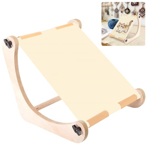 Funabridge Hands Free Cross Stitch Scroll Frame With Multiple Rods, Adjustable Wooden Embroidery Table Stand, Rotatable, With Tool-Free Installation, Sewing And Embroidery