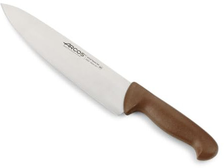 Arcos Serie 2900 - Coltello da Chef Coltello da Cucina - Lama Acciaio Inossidabile Nitrum 250 mm - Manico Polipropilene Colore Marrone