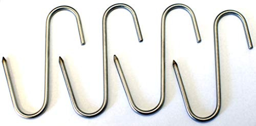 RiversEdge Products Stainless Meat Hooks, Smoker Hook, 5, 4 Pack