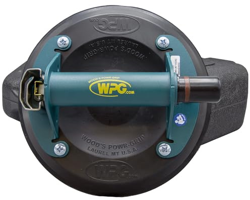 8 Wood's Powr-Grip N4300 Metal Handle ABS Plunger Vacuum Suction Cup Lifter 125lbs Capacity w/Case