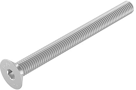 SECCARO Vite a testa svasata M8 x 90 mm, acciaio inox V2A VA A2, DIN 7991 / ISO 10642, esagono incassato, 20 pezzi
