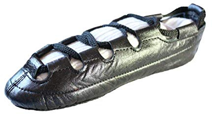 Irish Dancing Shoes Soft Leather Black Irish Dancing Pump Shoes Reel Pumps, Jig Flexible Full Sole Triditional Design (13 UK Kids)