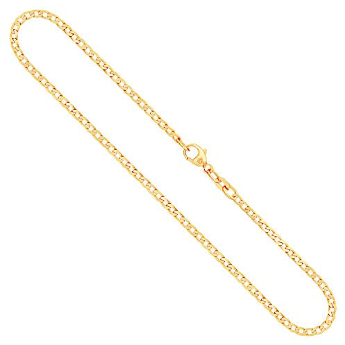 EDELIND Goldkette, Panzerkette weit Gelbgold 333 / 8K, Länge 40 cm, Breite 2.1 mm, Gewicht ca. 3.2 g., NEU