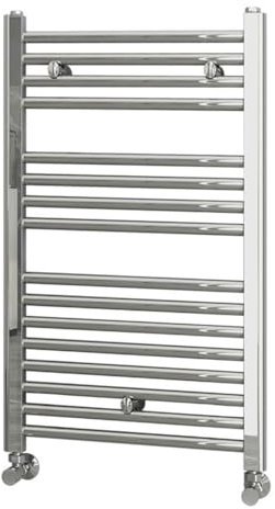 Kibath L305794 Toallero Secatoallas radiador para integrar en Circuito de Agua Caliente, Tubos de Acero con Acabado Cromado 800x500. Válido para Red de calefacción estandar, Cromo Brillo