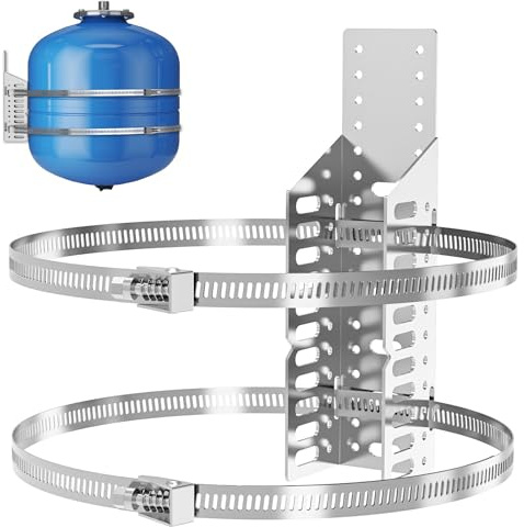 ZhouDaShu Expansion Tank Mounting Bracket for Hot Water Heater,Thermal Expansion Tank Holder with 2 Earthquake Straps,Support 5-Gallon Hot Water Tanks up to 13 inches in Diameter-1 Set