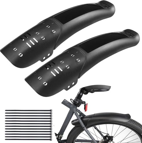 MEGHNA Set parafango per Bicicletta Anteriore e Posteriore, parafanghi universali per Mountain Bike, Bici da Corsa, Quick Release Adatto per Biciclette da 20 – 29 Pollici (Parafanghi B)