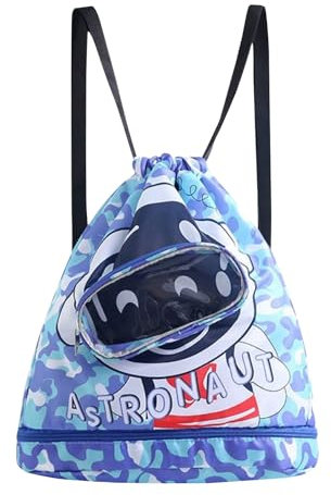 Crazy Bean Bolsa de Natación Impermeable con Mochila y Separación Seco-Húmedo para Niños y Niñas