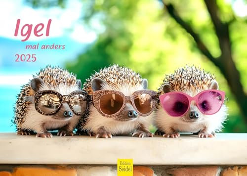 Edition Seidel Premium Kalender Igel mal anders 2025 Format DIN A3 Wandkalender Tierkalender mit lustigen coolen Bildern Tiere Wildtiere