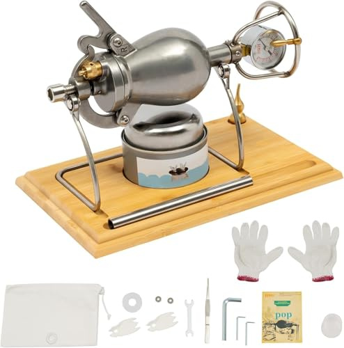 304 Stainless Steel Old Fashioned Popcorn Maker, Hand Popcorn Machine, Hot Air Popcorn Poppers, Chinese Vintage Traditional Grain Amplifier(328ml)
