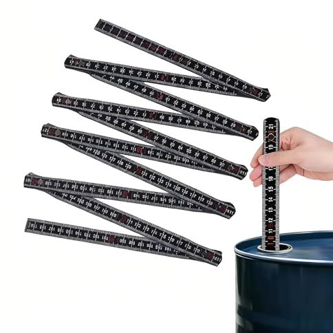 10-Fold Oil Tank Measuring Stick, Portable and Foldable, 2m/78in Durable Wooden Oil Tank Gauge Measuring Stick, for Fuel Tank, Oil Tank (Black)