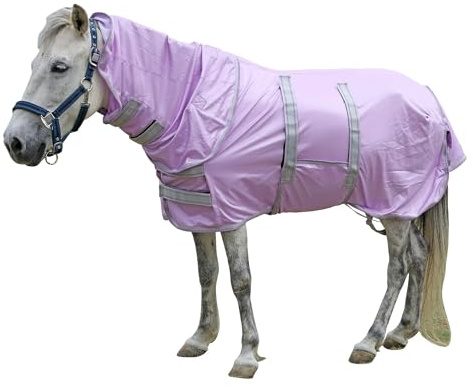 Leberna Miniature Fly Rug Combo for Shetland Pony, Donkey, Section A and Miniature Horse, Insects Flies Bug Protection (Purple, 4' 8)