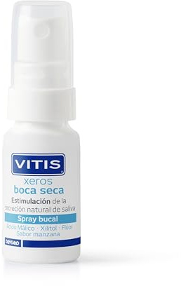 VITIS® xeros Boca Seca Spray, Hidratación Bucal, Alivio de la Sequedad, con Xilitol y Fluoruro Sódico, 15ml