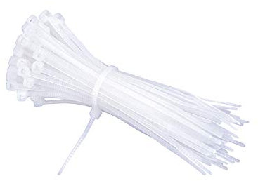 100 Fascette Plastica, Fascette Elettricista, Stringicavi Fascette Cavi Larga 3.5mm, Per Legare Fili Cavi (3.5X150mm, Bianco)