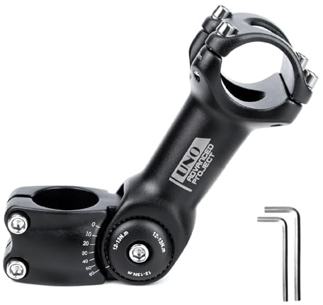 BESNIN Fahrrad Vorbau für 25,4mm Lenker, Lenkervorbau Verstellbar 0-60° MTB Vorbau 130mm Aluminium Fahrradvorbauten für MTB, BMX, Rennrad, Downhill-Bike, Radsport