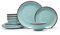 Service de table 12 pièces en mélamine pour 4 personnes, assiettes et bols, passe au lave-vaisselle, sans BPA (vert)