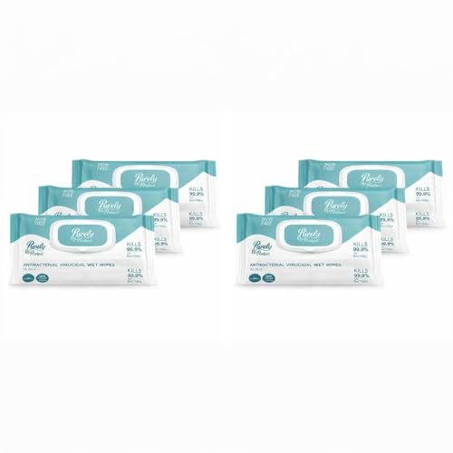 Purely Protect Antibacterial & Virucidal Wet Wipes | Biodegradable, Plastic‑Free, Eco‑Friendly Cleaning Wipes | For Home, Office, Workplace & Industrial Use (6 Packs of 100)