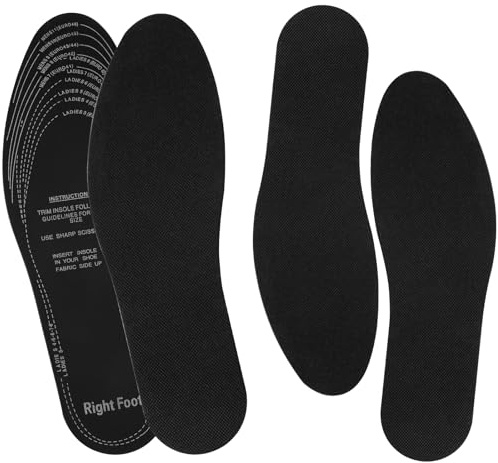 KALIONE 2 Pairs Breathable Shoe Inserts for Women Men, Soft Shoe Pads Inserts Memory Foam Shoe Insoles Replacement Cut to Size Shoe Insert for Women Men Kids Sneakers Flat Shoes, One Size(Black)