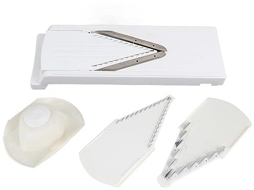 Tagliaverdure, Grattugia Multifunzione a V, Tagliaverdure 3 in 1, Grattugia Professionale, Tagliapatate con Protezione per le Mani per Verdure, Frutta, Tritatutto a Mano