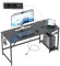 JOISCOPE Home-Office Schreibtisch mit USB & Type-C Anschluss, 152x60 cm in Schwarz Computertisch, Ergonomischer Home-Office Arbeitsplatz, Tisch aus Holz für Schlafzimmer, Heim und Büro