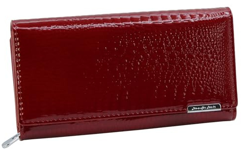 Jennifer Jones - Damen Leder Geldbörse - Geldbeutel für Frauen - Portemonnaie mit RFID-Schutz - Croco-Optik