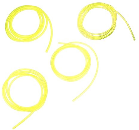 YARNOW 4pcs Yellow Petrol Line Hose for Lawn Mower Trimmer 1.5m Sturdy Gas Line Hose Pipe 2x3.5mm 2.5x5mm 3x5mm 3x6mm Fuel Tubing for Small Engines
