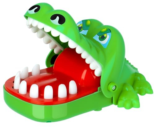 Camilife Krokodil Spiel Croco Doc Spiel Spielzeug Krokodil Zähne,Action Geschicklichkeit für Familienspiel, Teste Dein Glück, für Kinder, Familienspiel, Partyspiel (Grün-S)