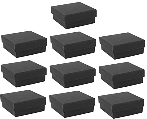 BESPORTBLE Cajas para Envolver Joyas Negras de Papel, Organizador Multiusos para Pendientes y Pulseras, Pack de 10 Unidades Adecuado para Guardar y Presentar Joyas
