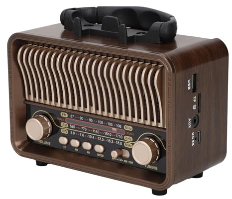Radio Portable Am FM, Vintage Retro Multifunktion Portable Bluetooth -högtalare, Am FM SW Vintage Shortwave -radioapparater med Bluetooth Support TF -kort aux USB -spelare för
