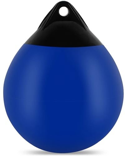 Boat Mooring Buoy 12,Round Boat Fender Ball Boat Buoy Ball,Inflatable Boat Fender Dock Bumper Ball Anchor Buoy Suitable for Yachts Marinas Sailboats Ski Boats(Blue,1Pack)
