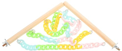 DOITOOL Chaîne d'escalade Suspendue en Bois pour Planeur de Sucre, D'activité pour Petits Animaux, Balançoire pour Cage, Accessoire de Jeu pour Hamster, Chinchilla et Autres Petits