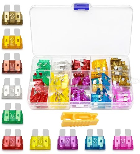 100 Piezas Fusibles Coche Auto 12V-24V Micro Fusible de Perfil Bajo 3A-40A