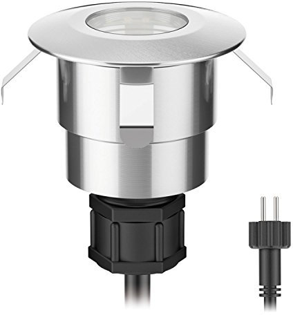 ledscom.de LED Bodeneinbauleuchte ATRIA für außen, IP65, edelstahl, rund, 40mm Ø, warmweiß