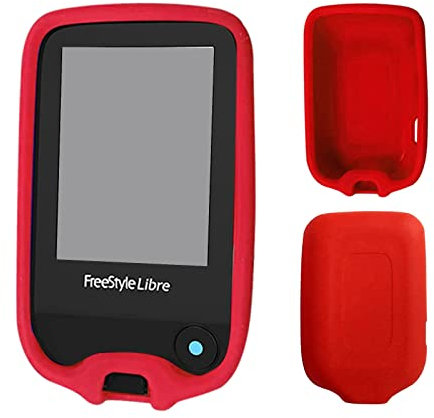 Coque pour Freestyle Libre 1/2: TPU-Housse Silicone Léger Coque Anti-dérapante Housse de Protection (Rouge)