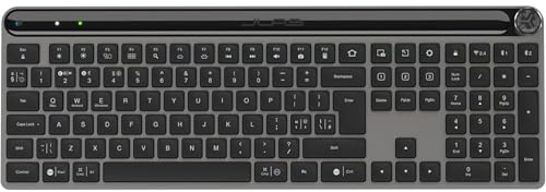 JLab Epic Advanced Wireless Keyboard - Multi Device Backlit Rechargeable Bluetooth Keyboard with 2.4G USB Connectivity, Slim Design Full Size Office Keyboards with Quiet Keys for PC/Laptop/Apple Mac