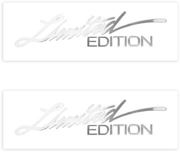 JNNJ 2 Stück Auto Limited Edition Logo, 3D Limited Edition Logo Emblem Abzeichen Metall Abziehbilder Autozubehör, Für LKW Auto Fenster Windschutzscheibe(Silber)