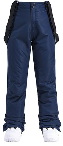 semen Pantalon de ski imperméable unisexe pour adulte - Salopette décontractée à bretelles - Pantalon long à bretelles - Salopette de snowboard pour sports de plein air, bleu marine, M